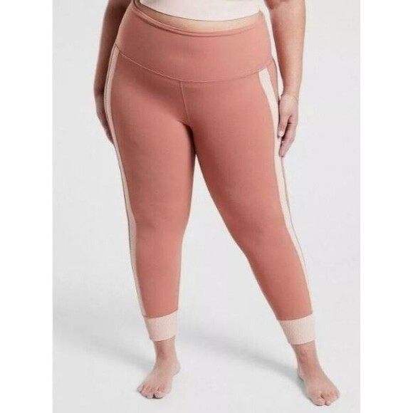 NWT Athleta 1X Palermo Pink Elation Rib Trim 7/8 Tight Leggings $89 - Picture 2 of 15